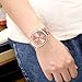 Top Plaza Unisex Fashion Women's Men's Crystal Rhinestones Accented Arabic Numerals Big Face Analog Quartz Alloy Watch, Rose Gold