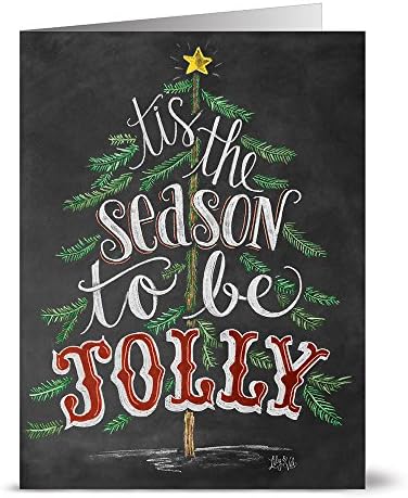 Note Card Cafe Christmas Card Assortment with Red Envelopes | 36 Pack | Tis the Season | Blank Inside, Glossy Finish | Set for Holidays, Winter, Gifts, Presents, Secret Santa, Work Parties