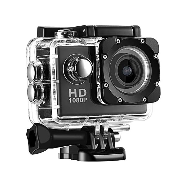 Luckyza HD wasserdichte Action Kamera, 1080P 2" LCD Bildschirm Cam Sport Kamera Unterwasser Digital Camcorder Mit Zubehör Kits Für Outdoor Sport,Yellow – Bild 3