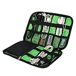 Urmiss Waterproof USB Cable Hard Drive Cell Phone Cord Holder Electronics Accessory Shuttle SD Card Reader Organizer Travel Portable Carrying Storage Bag Headphone Charger Clutter Protection Case