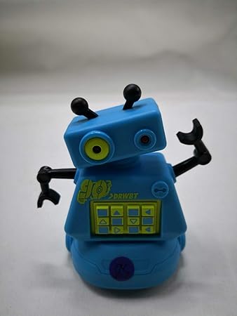 Modelart Magic Inductive Robot Toy Follow Black Line Mini Drawbot with LED Light Educational STEM Toys 70 Pcs Puzzle for Kids Age 3+ (1 Robot) Blue Color