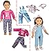 American Doll Clothes fit American 18'' Girl Dolls, 19 pcs 18 inch Doll Accessories Including 8 Complete Sets of Clothing Outfits with Hair Bands and Cap