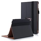 FYY iPad Pro 9.7 Case - [Luxury Protection] Premium PU Leather Folio Case with Card Slots, Note Holder, Hand Strap for iPad Pro 9.7 inch (2016) Black