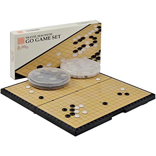 Magnetic Go Board w/ Single Convex Magnetic Plastic Stones Set- 11.3" x 11.2"