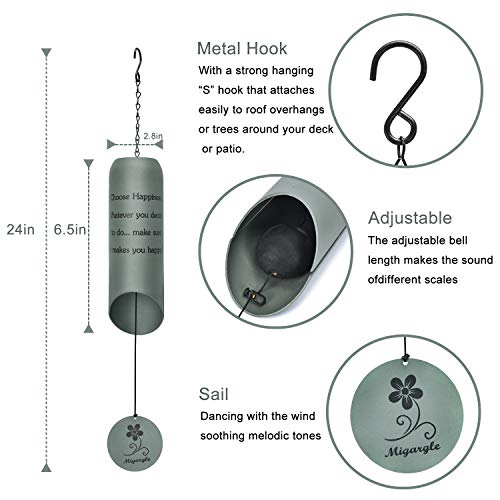 Migargle Wind Chimes Heroic Wind Bell-Outdoor Wind Chimes for Garden, Windows, Gift for Thanksgiving, Christmas, 24 inch - Thumbnail 2