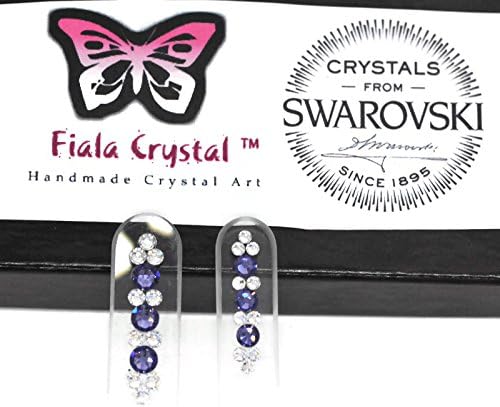 FCNF-16 ROYAL PURPLE FIALA Crystal Glass Nail File Set of (2) Small & Large - Premium Swarovski Crystals Hand Made