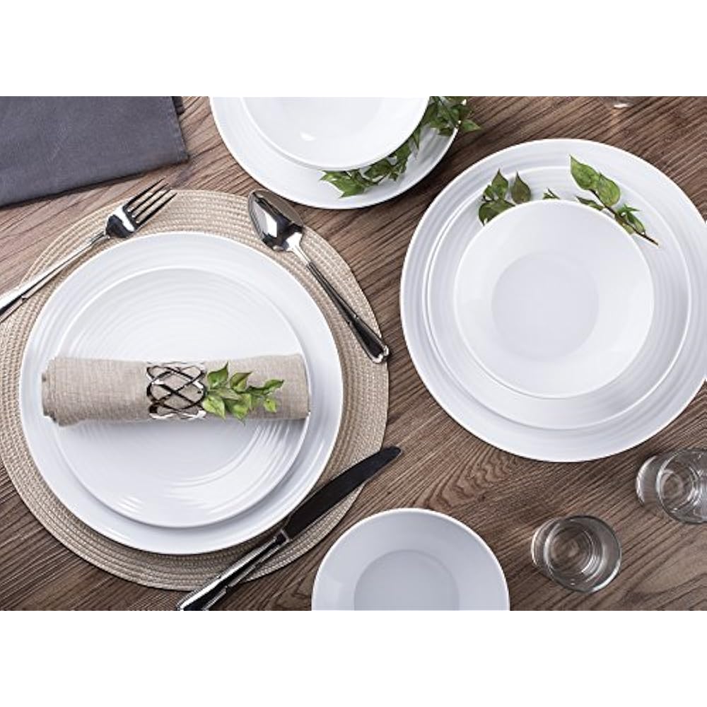 Dinnerware Sets White Melamine Home Set, 12Piece Service For 4 eBay