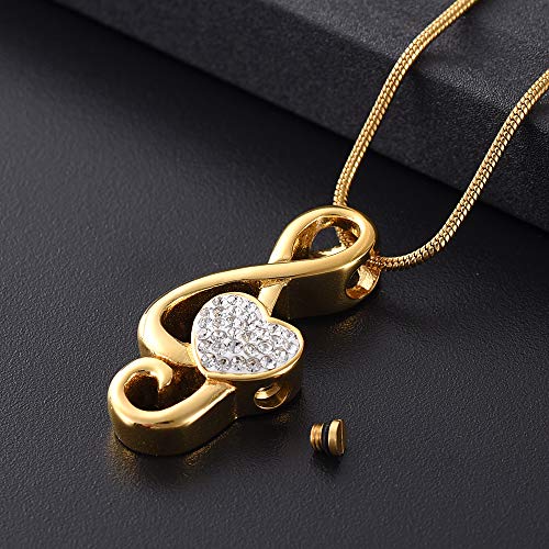 Music Note Urn Ashes Pendant Memorial Keepsake Jewelry Treble Clef Locket Ash Keepsake Holder Memorial Jewelry Fillable Jewelry