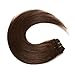 Lovbite Clip in Hair Extensions Real Human Hair Dark Brown 14Inch Straight Hair Clip in Extensions 100g 7Pcs with 16Clips