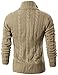 H2H Mens HIGH Neck Twisted Knit Cardigan Sweater with Button Details Ivory US L/Asia XL (KMOCAL020)