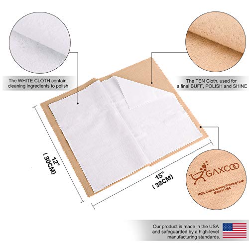 IMPROVED Jewelry Cleaner Kit Includes 2 Pens and Pro Polishing Cloth Made in USA from Pure Cotton for Diamond Rings, Gold, Silver, Platinum Jewelry, Precious Stones