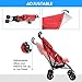 Costzon Lightweight Umbrella Baby Stroller Toddler Travel Sun Canopy with Storage Basket, (Red)