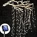 Solar String Lights Outdoor 10 Strands 200 LEDs Waterproof Twinkle Starry Lights Waterfall Vine Branch Lights for Garden Yard Home Patio Wedding Party Holiday Christmastree Decoration (White)