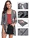 Abollria Women 3/4 Sleeve Floral Chiffon Casual Loose Kimono Cardigan Capes Grey