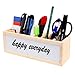 Wooden Desk Organizer / Pen Holder / Office Supplies Caddy with Dual Chalk & Dry Erase Message Boards - MyGift