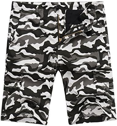 Hanmor Men's Tactical Camo Cargo Shorts Loose Fit Cotton Outdoor Shorts with Multi Pockets