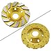 OCR 4" Concrete Turbo Diamond Grinding Cup Wheel Three Row Turbo Cup Disc Grinder for Angle Grinder 12 Segs Heavy Duty (Yellow 12segs B) primary