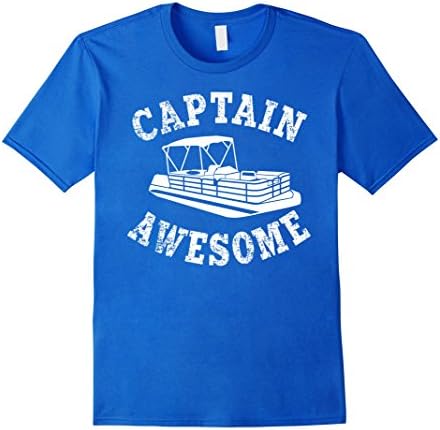Men's Captain Awesome Shirt: Funny Pontooning Boating T-Shirt 2XL Royal Blue