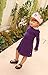 City Threads Girls' Cotton Long Sleeve Dress for School Party Dress Play Base Layer for Sensitive Skin SPD Sensory Friendly, Purple, 3T