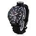 Men Women Emergency Survival Watch with Paracord,Compass,Whistle,Fire Starter, Analog Watches, Survival Gear,Water Resistant,Adjustable (Black)