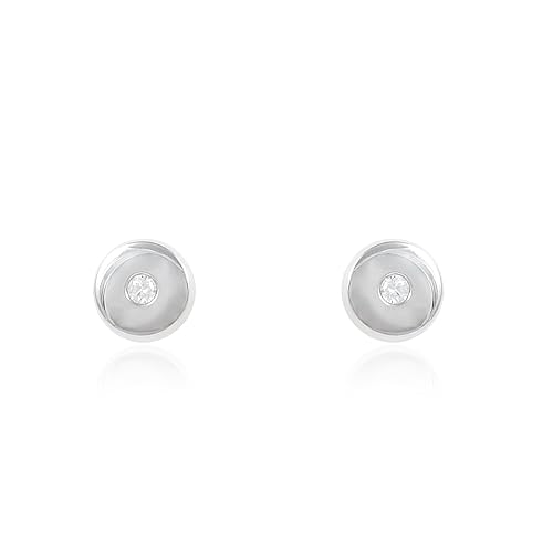 Pendientes de Plata Redondo centro circonita: Amazon.es: Joyería