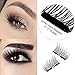 Dual Magnetic Eyelashes, Ultra Thin 0.25mm 3D Fiber Reusable Best Fake Lashes For Women Girls Makeup Natural Look - No Need Glue (4 pieces)