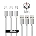 Netdot Gen7 Nylon Braided USB-C Magnetic Fast Charging Cable Compatible with Type-C Smartphone(3.3ft USB-C/3 Pack Silver)
