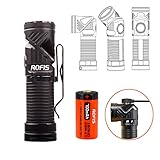 Rofis R1 CREE XM-L2 U2 LED 900 Lumens Multifunctional Magnetic USB Rechargeable Adjustable-head Flashlight Ultra Compact EDC LED Flashlight/Headlamp,with RCR123A Battery (Cool White)