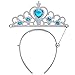 Tacobear Girls 5PCS Princess Dress up Accessories Gift Set Dress Tiara Crown Wig Wand Gloves Blue