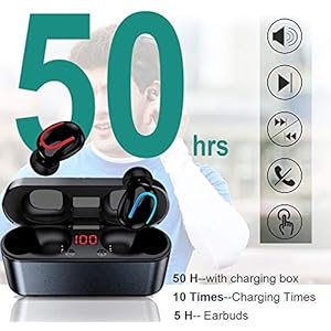 MISSJJ Cuffie Bluetooth 5.0,50 H Autonomia,CVC 8.0 Riduzione Rumore,Auricolari Bluetooth Stereo 3D,Cuffie Senza Fili… - immagine 4