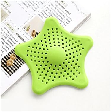 UQueen Creative Star Sewer Outfall Strainer Bathroom Bathtub Kitchen Sink Plug Anti-blocking Drain Catches Cover Floor Drain Hair Filter Screen (Green)
