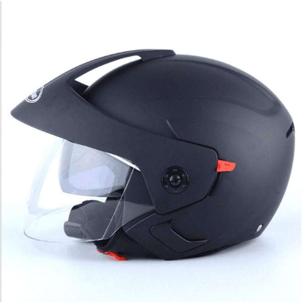 LJPHFF 3/4 Open Face Motorcycle Helmet Dual Visor Motocross Black Lï¼Mate Blackï¼S: Amazon.co.uk 