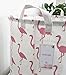 CLOCOR Large Pink Flamingo Laundry Hamper, Baby Girl Laundry Basket,Kids Toy Storage Bins,Nursery Decor,Bedroom,Bathroom,Gift Basket (White Flamingo)