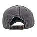Vankerful Washed Denim Cotton Distressed Baseball Caps Adjustable Snapback Embroidered Trucker Hat (BlackGrey)