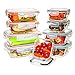 Benir Kitchen [9 Value Pack] Tempered Glass Food Storage Containers w/Locking Lids | No-Leak, BPA Free, Airtight, Microwave/Oven/Dishwasher/Freezer Safe