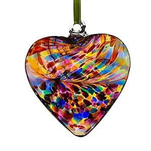 Sienna Glass vriendschapshart, meerkleurig, klein