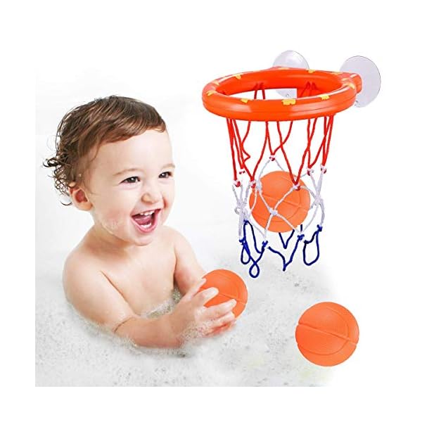 ENTHUR-Bath-Toy-Fun-Basketball-Hoop-Balls-Set-for-Boys-and-Girls-Kid-Toddler-Bath-Toys-Gift-Set-3-Balls-Included ENTHUR Bath Toy Fun Basketball Hoop & Balls Set for Boys and Girls Kid & Toddler Bath Toys Gift Set 3 Balls Included