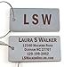 Custom Silver or Gold Luggage Tag w/Stainless Steel Cable Loop - Free Dark Laser Engraving Personalization (Silver)