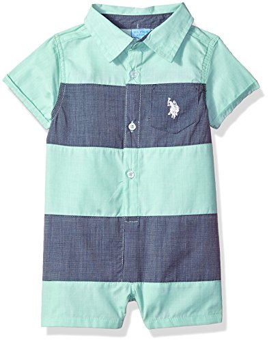U.S. Polo Assn. Baby Boys Romper, Thicket Stripes Multi Plaid, 6-9 Months U.S. Polo Assn. Baby Boys Romper, Thicket Stripes Multi Plaid, 6-9 Months