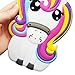Joyleop 3D Rainbow Unicorn Case for LG V30 V30+ V30S,Soft Silicone Cartoon Animal Cute Cool Fun Shell,Kawaii Character Fashion Kids Girls Protector,Unique Rubber Skin for LG V30 Plus V30S ThinQ