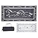 Ming's Mark GH8181 Stylish Camping Reversible Galloping Horses Patio Mat - 8' x 18', Black/White