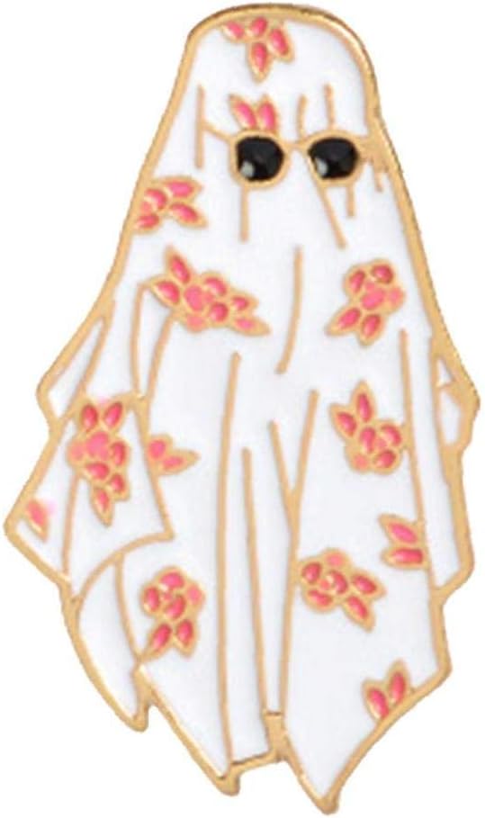 Snner Ghost Pin Badge Enamel Brooches Halloween Jewelry Creative White Pattern Cartoon Brooch