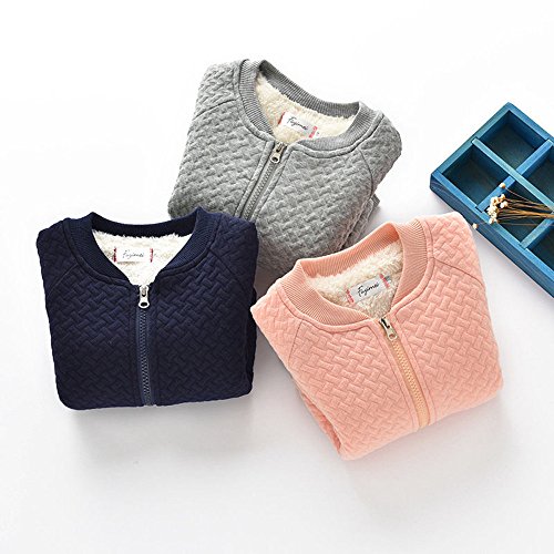 WuyiMC Baseball Coat for Girls, Toddler Baby Girls Cute Autumn Winter Jacket Outwear Warm Clothes (6-12 Months, Navy)