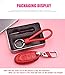 Womens Red Genuine Leather Key Case Cover Shell for Mercedes-Benz 3-Button Keyless Entry Remote Control Smart Car Key Protection Fob Skin Cover Etui with Braided Key Chain & Key Rings