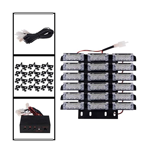3-Flashing-Modes-Amber-White-54-LED-Warning-Hazard-Construction-Strobe-Light-Control-Module-Mounting-Bracket-Bar-Pickup-Truck-SUV-Boat-Set-of-6 3-Flashing-Modes-Amber-White-54-LED-Warning-Hazard-Construction-Strobe-Light-Control-Module-Mounting-Bracket-Bar-Pickup-Truck-SUV-Boat-Set-of-6