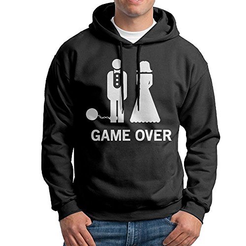 GAME OVER Funny Bachelor Party, Wedding Groomsman Humor Unisex2 Hoodie Sweatshirts Mens Fleece Sweater Size XXL