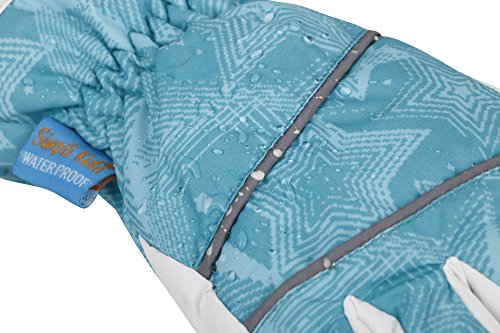 SimpliKids Girl's Waterproof Winter Ski Snowboard Gloves, Blue, S(4-6Y) - Thumbnail 6