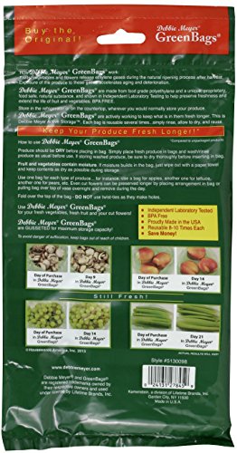 Debbie Meyer GreenBags Freshness-Preserving Food/Flower Storage Bags (Medium, 12-Pack)