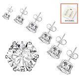 Stud Earrings Set CZ Stainless Steel Hypoallergenic