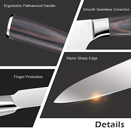 image for Fubosi Chef Knife, Kitchen Knives 8 Inch Stainless Steel Full Tang Bla